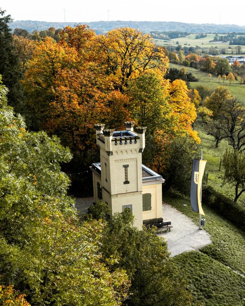 Blick von oben auf die Villa auf dem Kreckelberg