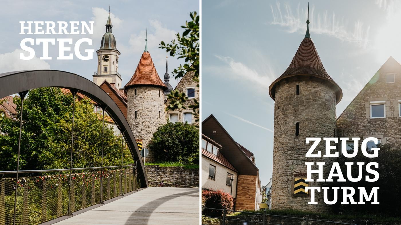 Blick auf den Herrensteg und den Zeughausturm